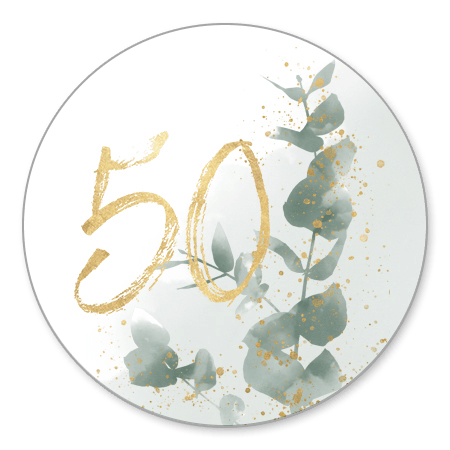 Waterverf takje met gouden 50